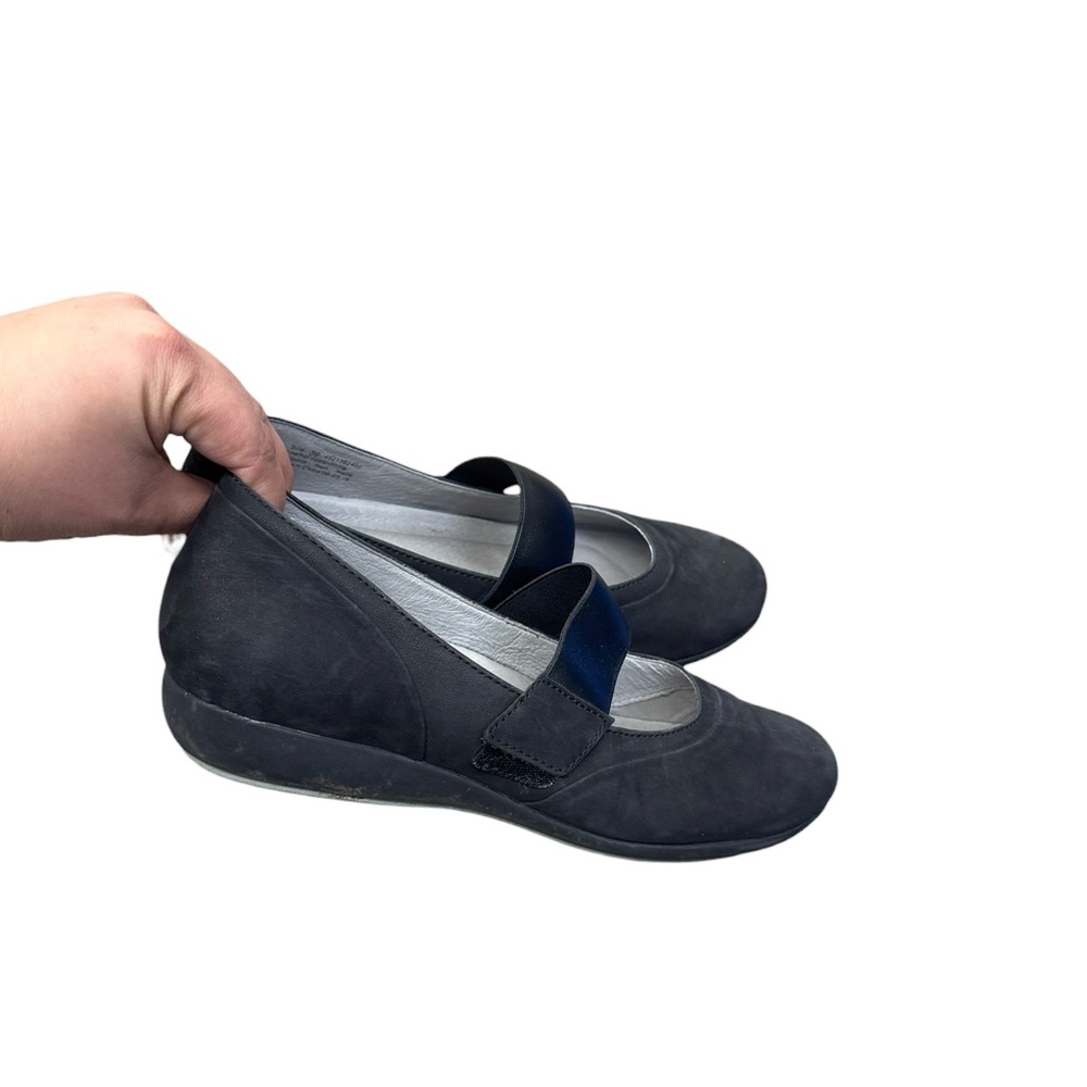 Dansko black suede Kendra Mary Jane wedge 39